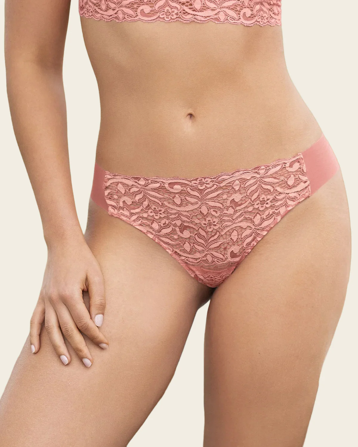 Brazilian-Slip mit Spitzenfront und dursichtigem Stoff - Image 10