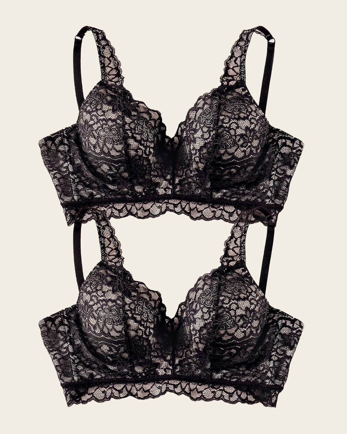 Paket x2 Spitzen-BHs, ideal für große Brüste. Sexy Support